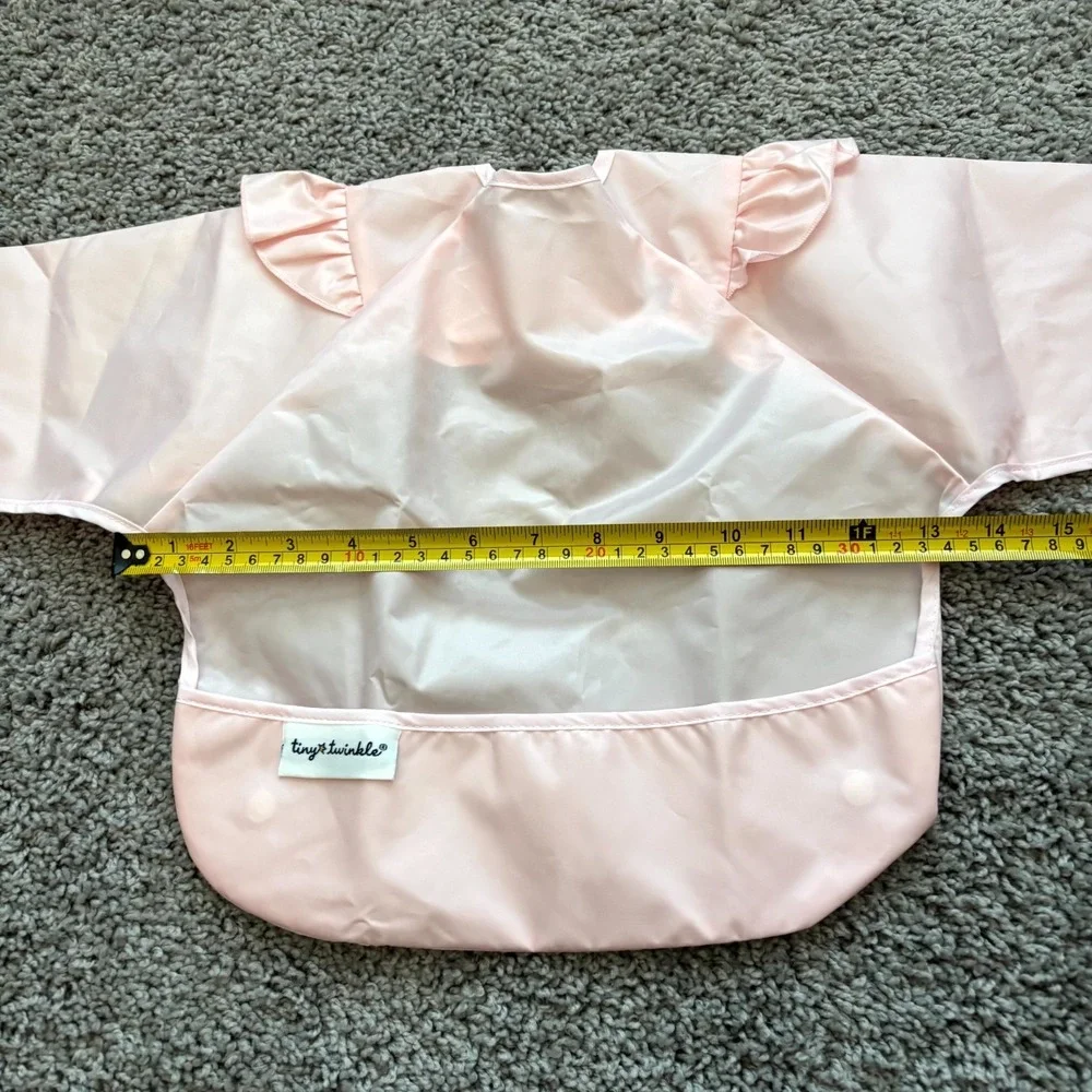 Tiny Twinkle Baby Feeding Smock Bib Pink Long Sleeve Waterproof 6-24 Months